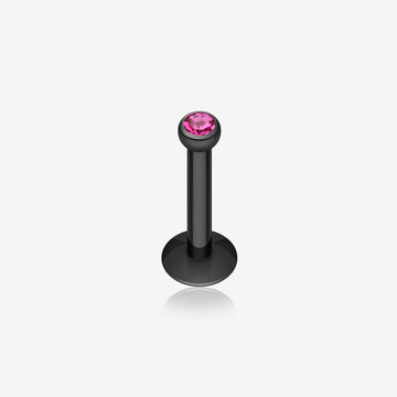 Colorline Gem Ball Internally Threaded Labret-Black/Fuchsia